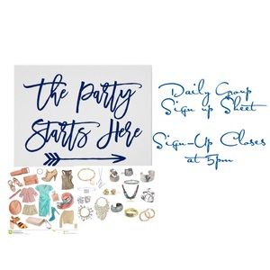 The Party Starts Here 🎉 Sign Up Sheet. 🎉